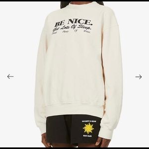 NEW SPORTY & RICH BE NICE Sleep Water CREW SWEAT Grey Beige & BLack